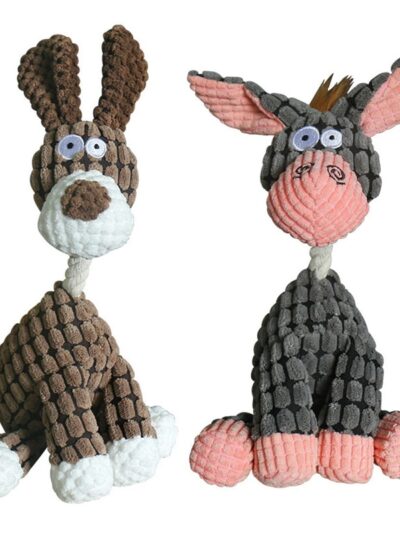 Fun Pet Toy Donkey Shape Corduroy Chew Toy For Dogs