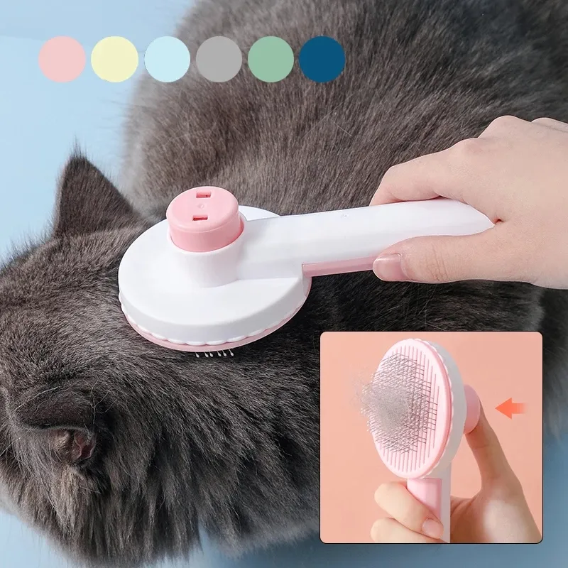 Pet Cat Brush Comb Self Cleaning Slicker Brush For Cat Hair Removes Tangled Pet Hair Massages Comb Cats Accessories