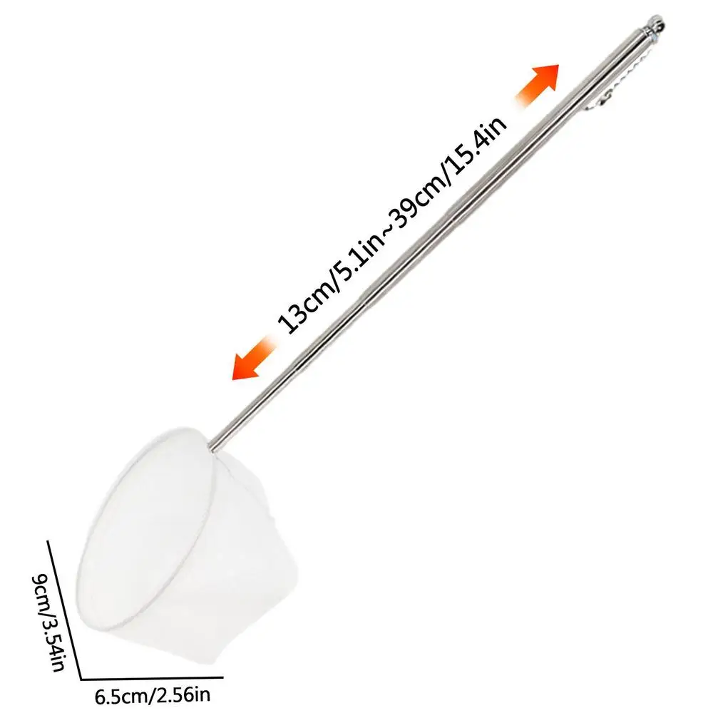 Fish Net Aquarium Cleaning Retractable 3D Stainless Steel Pocket Shrimp Catching Fish Tank Cleaning Net For Small Pond And Pool - Image 8