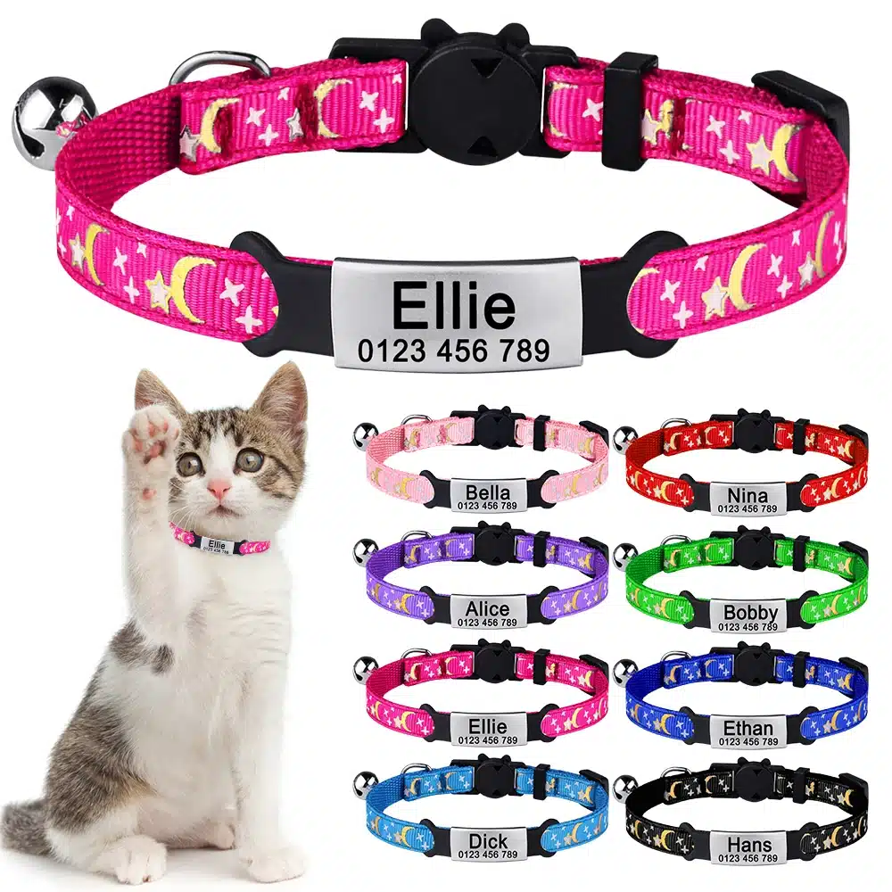 Personalized Adjustable Nylon Cat Collar