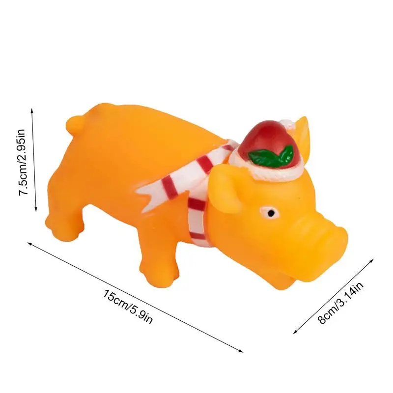Squeaky Pig Dog Toy Durable Rubber Pig Squeaker Dog Puppy Chew Toys Latex Interactive Cute Toy For Small Medium Large Dogs - Image 6
