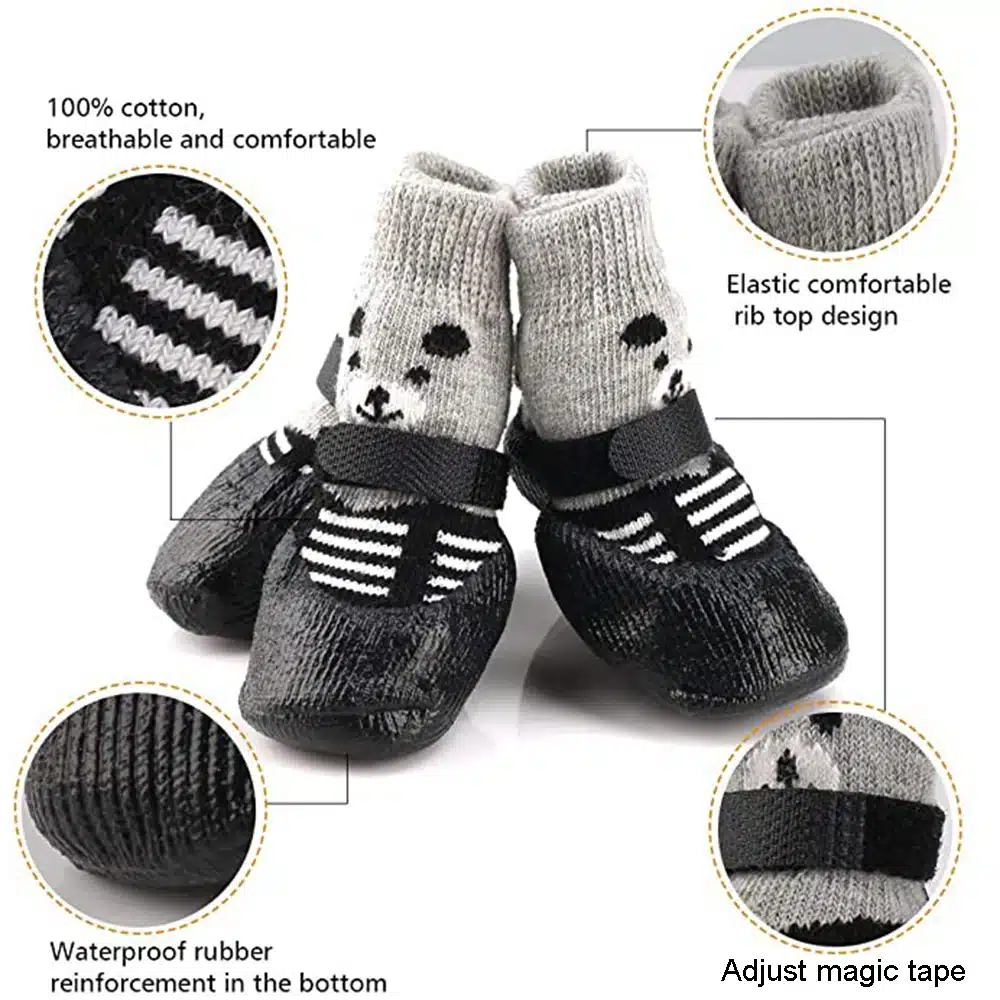 Pet Outdoor Waterproof Anti Slip Rain Shoes (2Pairs) - Image 2