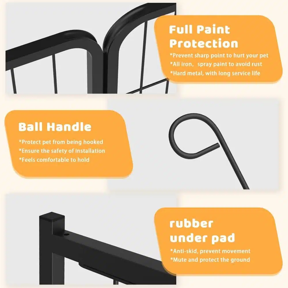 OFIKA Heavy Duty Metal Dog Playpen for Medium/Small Animals, 8 Panels 24”Height x 27" Width, Dog Fence Exercise Pen with Doors - Image 4