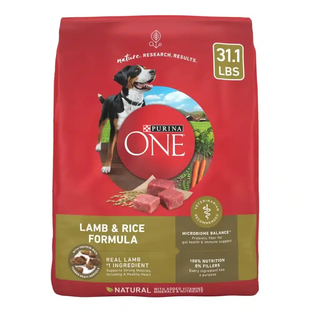 Purina One Dry Dog Food High Protein Microbiome Balance,, Real Lamb & Rice, 31.1 lb Bag