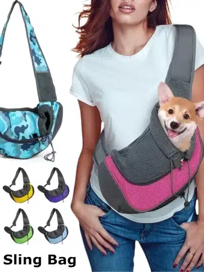 Pet Puppy Carrier S/L Outdoor Travel Dog Shoulder Bag Mesh Oxford Single Comfort Sling Handbag Tote Pouch