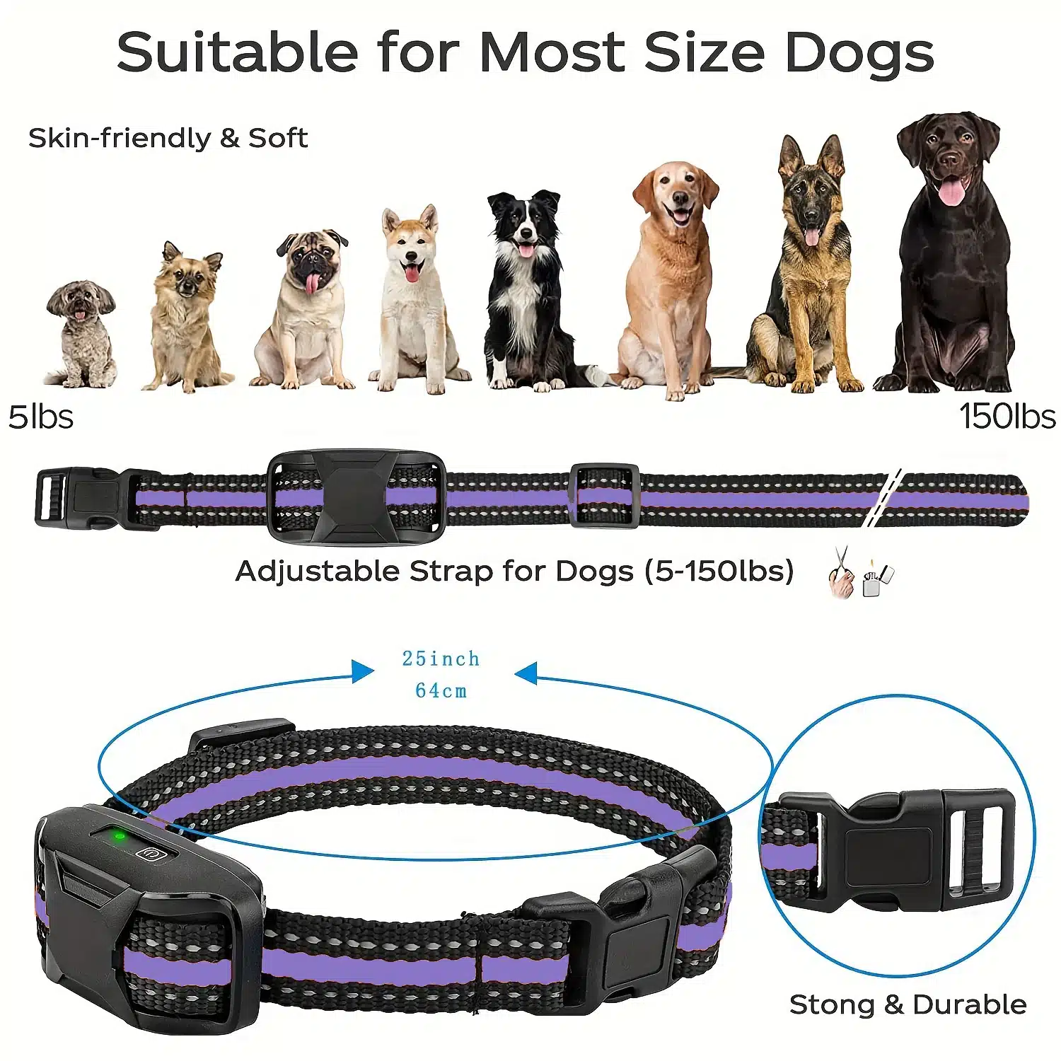 3300Ft Electric Dog Training Collar Remote Control Waterproof Pet BehaviorFor 5-120lbs Puppy With Shock Vibration Beep - Image 4