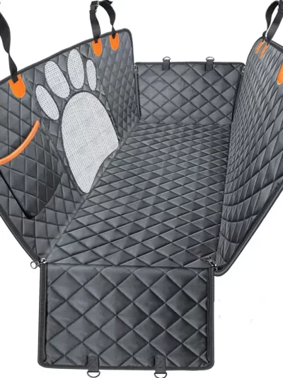 Dog Car Seat Cover for Back Seat, 100% Waterproof Dog Car Hammock with Visual Mesh Window and Side Zipper Car Seat & Door Protec